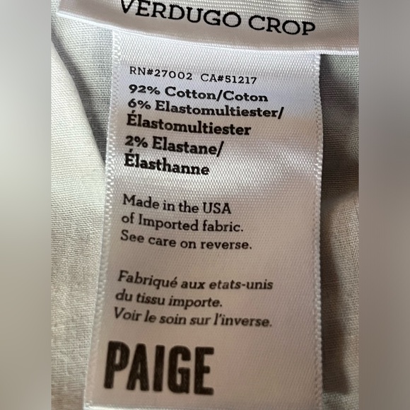 Paige Jeans Verdugo Crop Mid Rise Size 28 - Picture 11 of 12